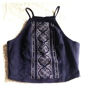 Crop Tank Navy Blue Small
